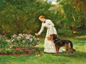  Hardy Oil Painting - picking flowers Heywood Hardy